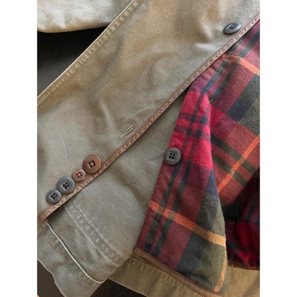 L.L. Bean Original Field Barn Coat Men XL Olive Insulated Button Liner Jacket - Picture 5 of 14
